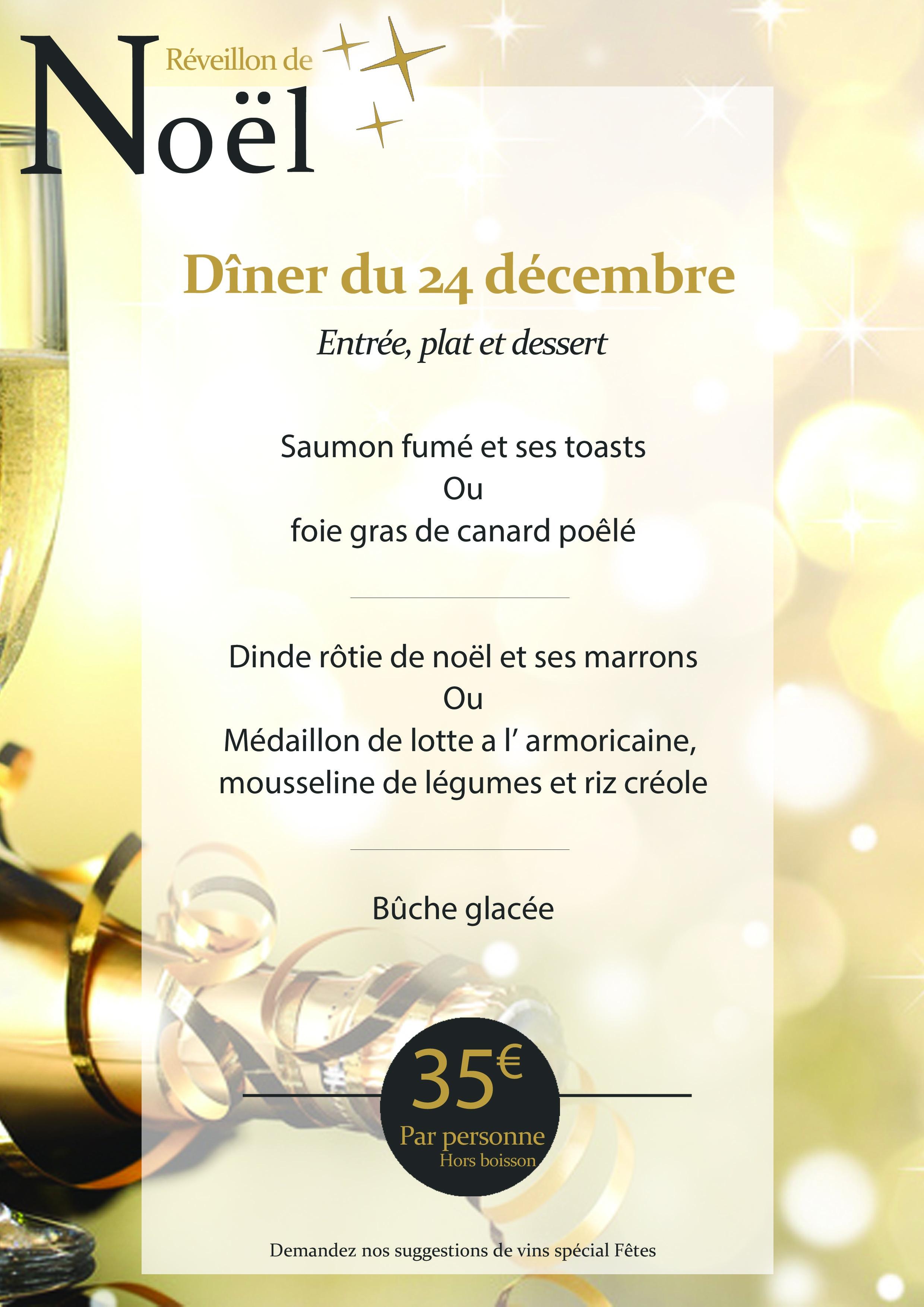 Menus de fêtes du restaurant « Le 5 »